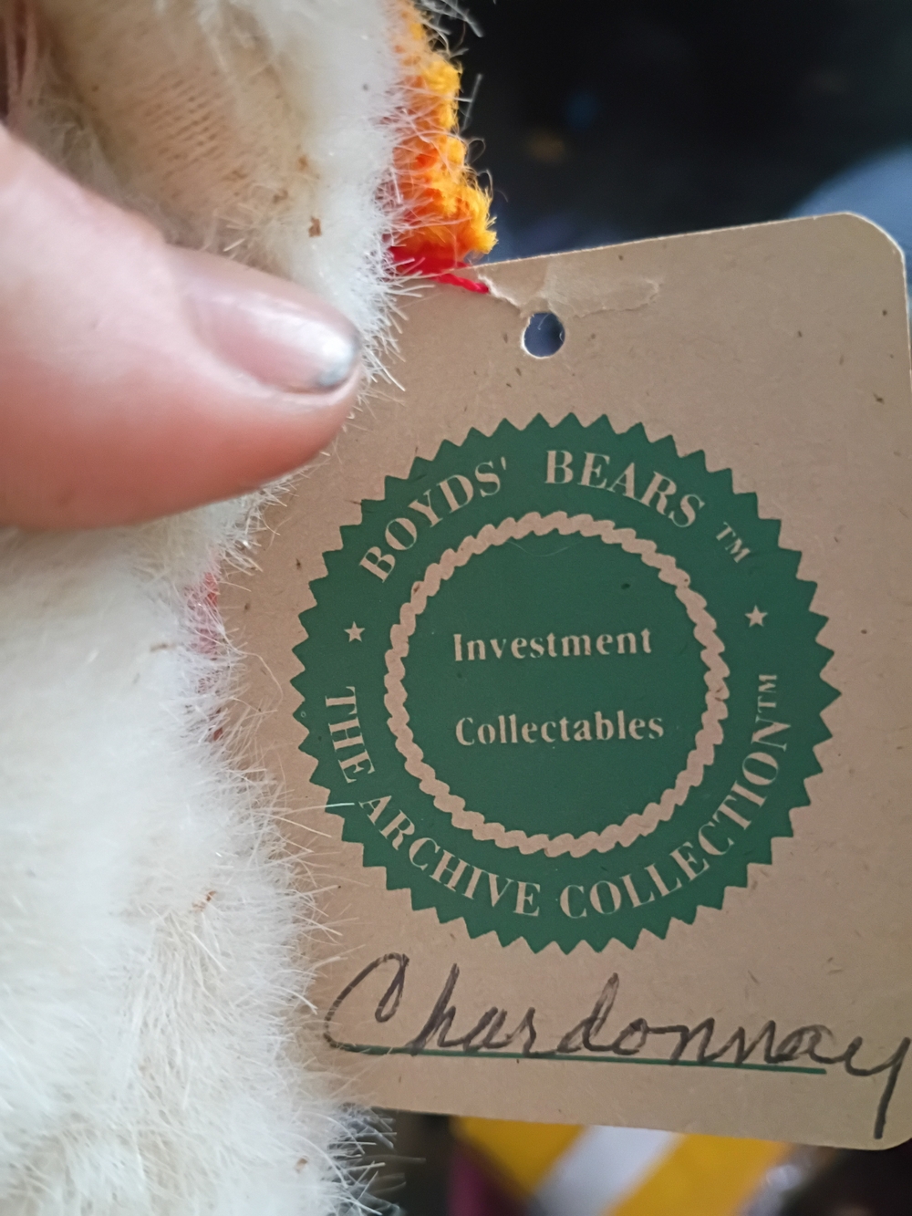Boyds Bears Chardonnay Small Pet Plush - Cream and Orange
